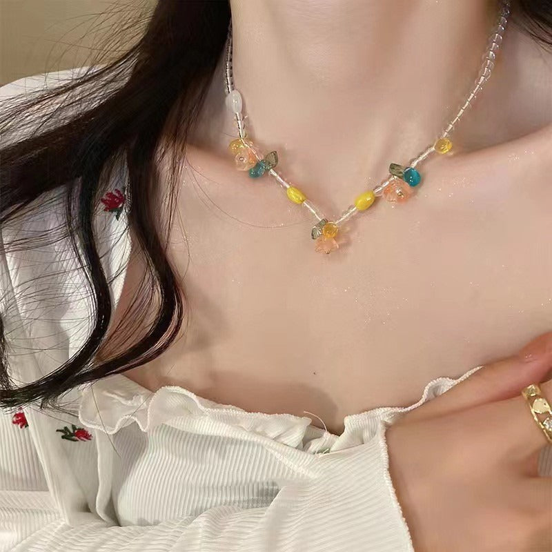 Candy Colored Dopamine Necklace for Women Retro