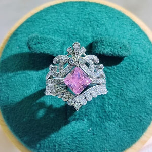 Moissanite Style Stackable Ring – Adjustable Luxury Zircon Band