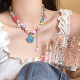 Candy Colored Dopamine Necklace for Women Retro