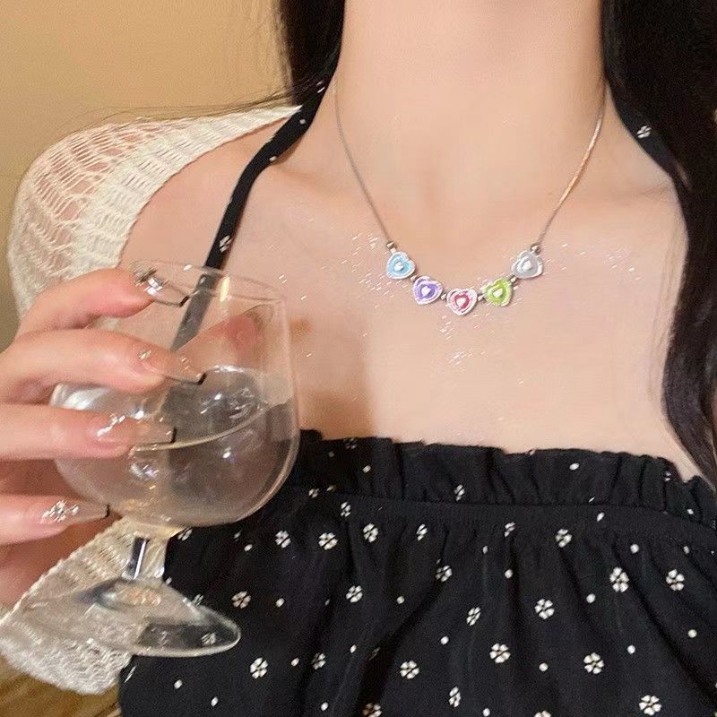 Candy Colored Dopamine Necklace for Women Retro
