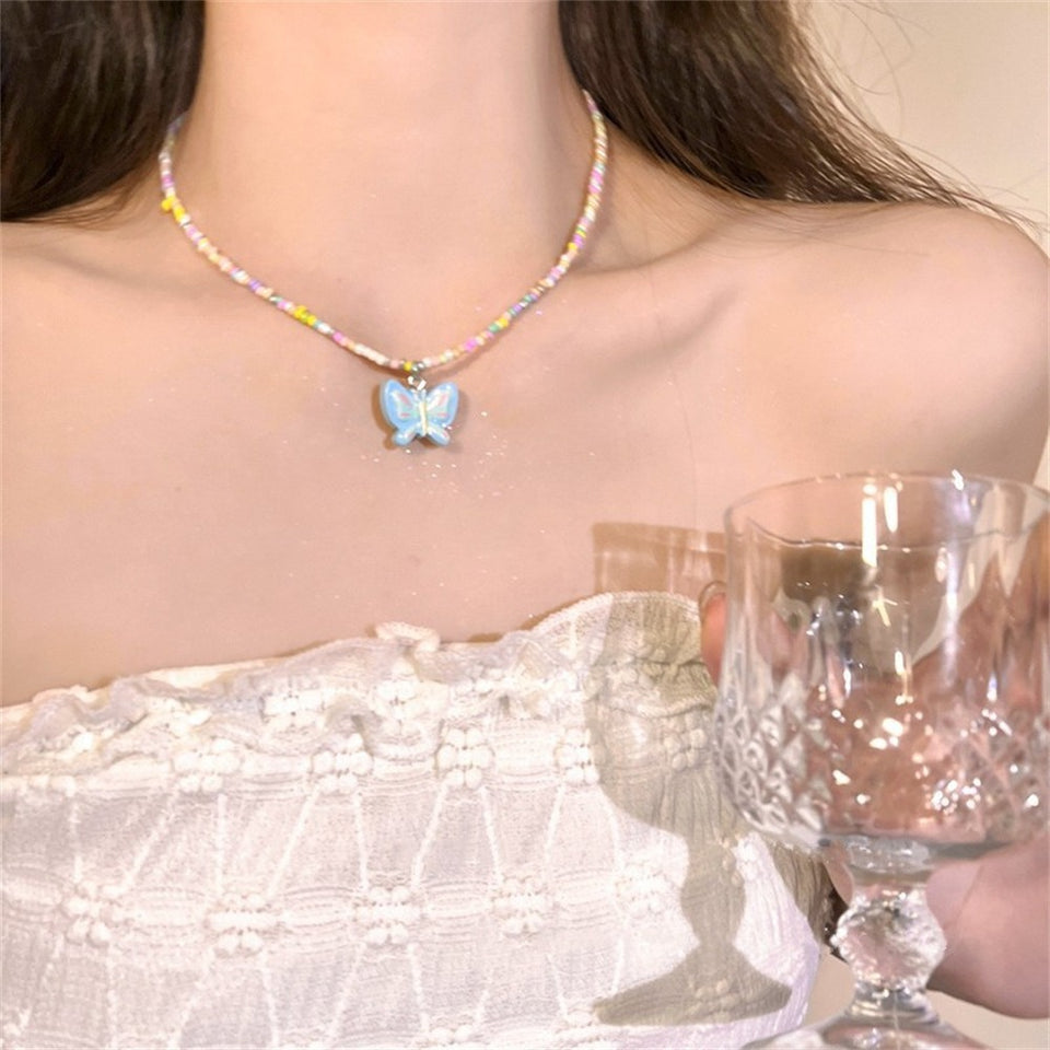 Candy Colored Dopamine Necklace for Women Retro