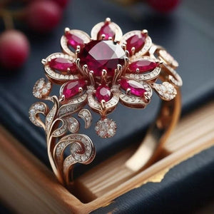 Rose Gold Flower Ring for Women – Elegant Floral Fashion